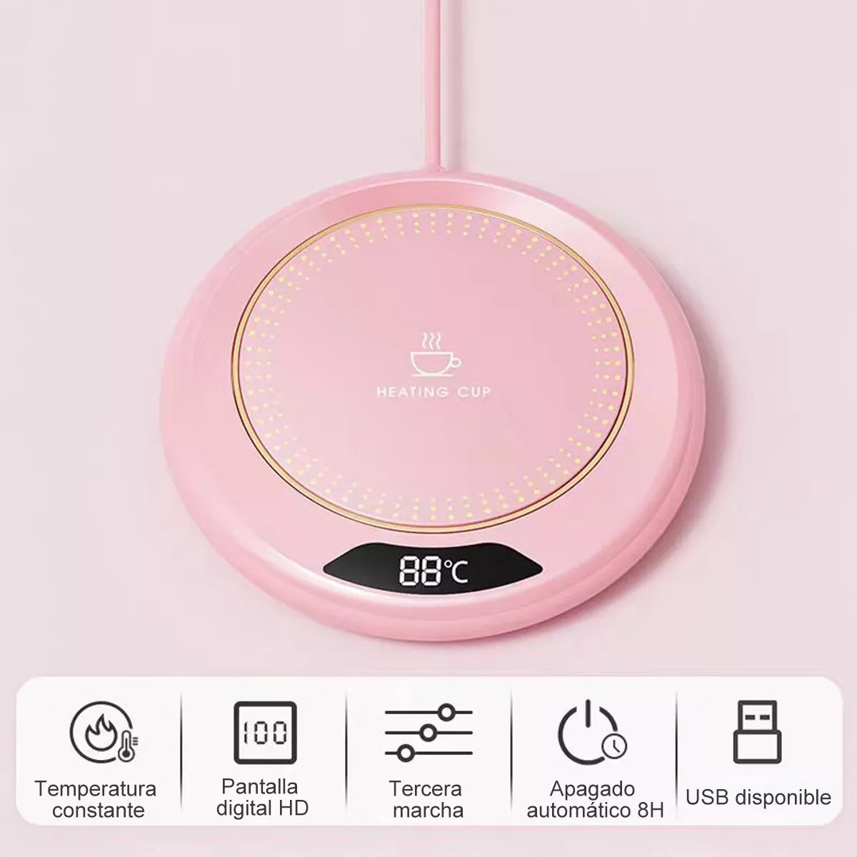 Posavasos eléctrico calentador de tazas ChickShop Chile.