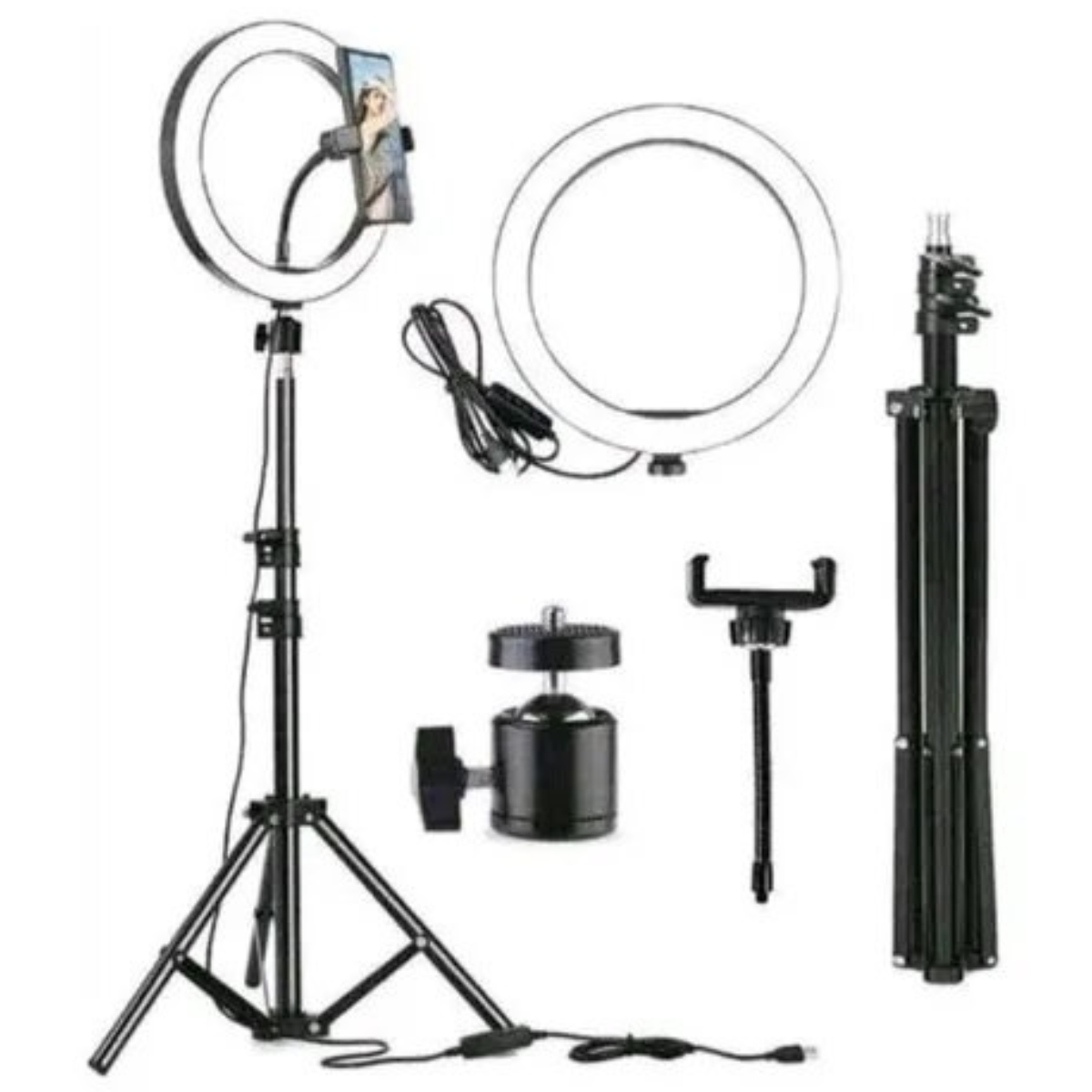 Aro de luz LED de 26 cm con trípode de 2.1 metros ChickShop Chile.