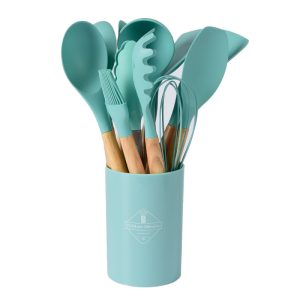 Juego 12 Utensilios Madera para Chile – ChickShop. Juego de 12 utensilios de cocina con mangos de madera ChickShop Chile.