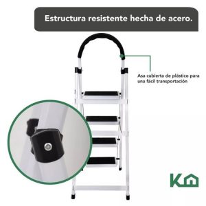 Escalera 4 Peldaños Kingshouse para Chile – ChickShop. Escalera plegable de 4 peldaños marca Kingshouse ChickShop Chile.