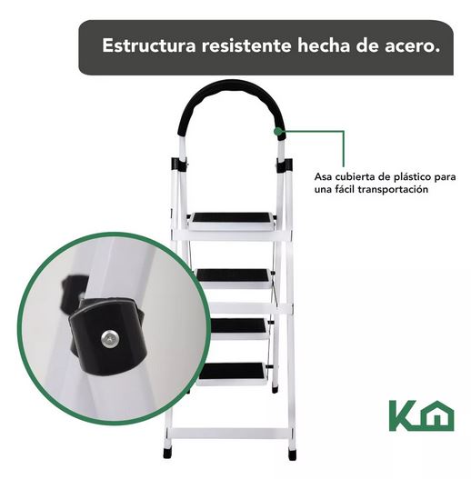 Escalera plegable de 4 peldaños marca Kingshouse ChickShop Chile.