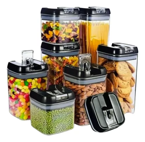 Set de 7 contenedores herméticos para alimentos ChickShop Chile.