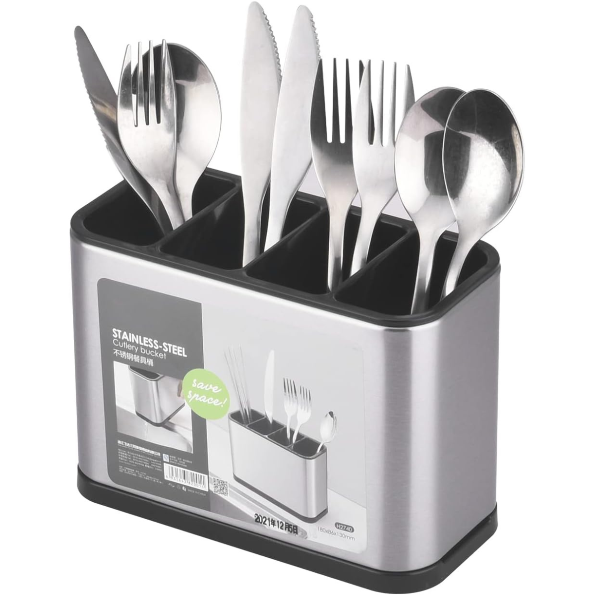 Organizador de cubiertos de acero inoxidable para cocina ChickShop Chile.