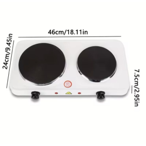 Cocina eléctrica compacta de dos quemadores disponible en ChickShop.